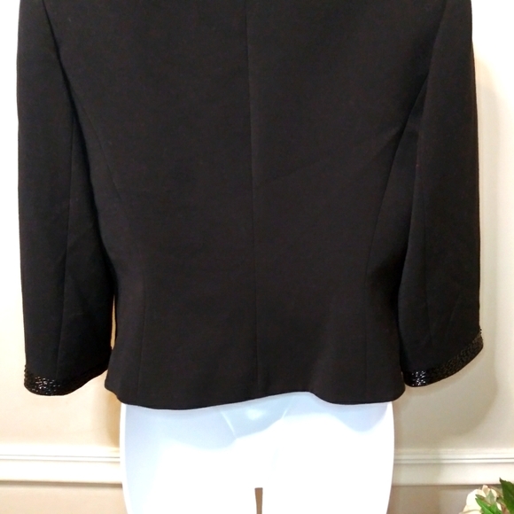 Alex Marie Black Sparkly Sequin Trimmed, Special Occasion/Black Tie Blazer - Picture 9 of 13